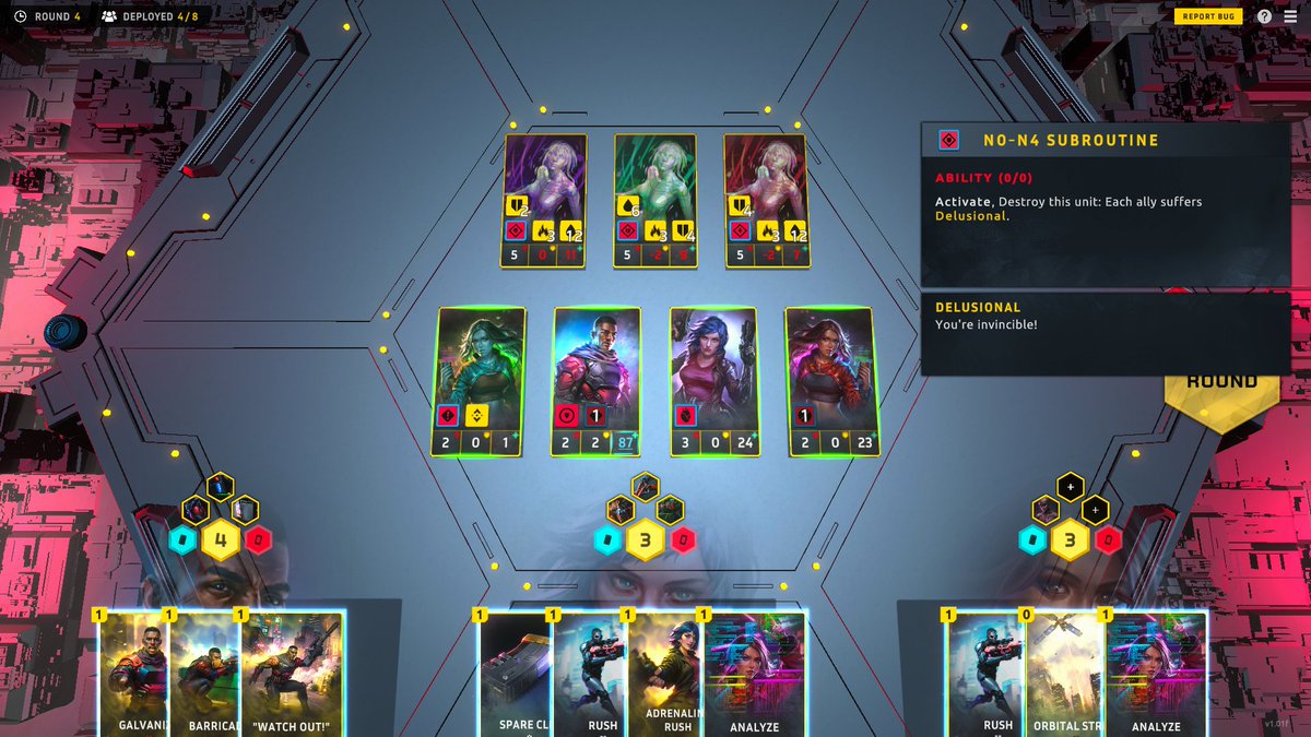 xcompr's tweet image. Welp, harem party setup in this Chinese indie, cyberpunk card game 零異機動隊 wasn't working out so stuck with Paladin tank. Fair bit of tactic in the fights, not just right cards needed. #zerodivision

このサイバーパンクカードゲーム結構挑戦的だな。面白い #ゼロディビジョン