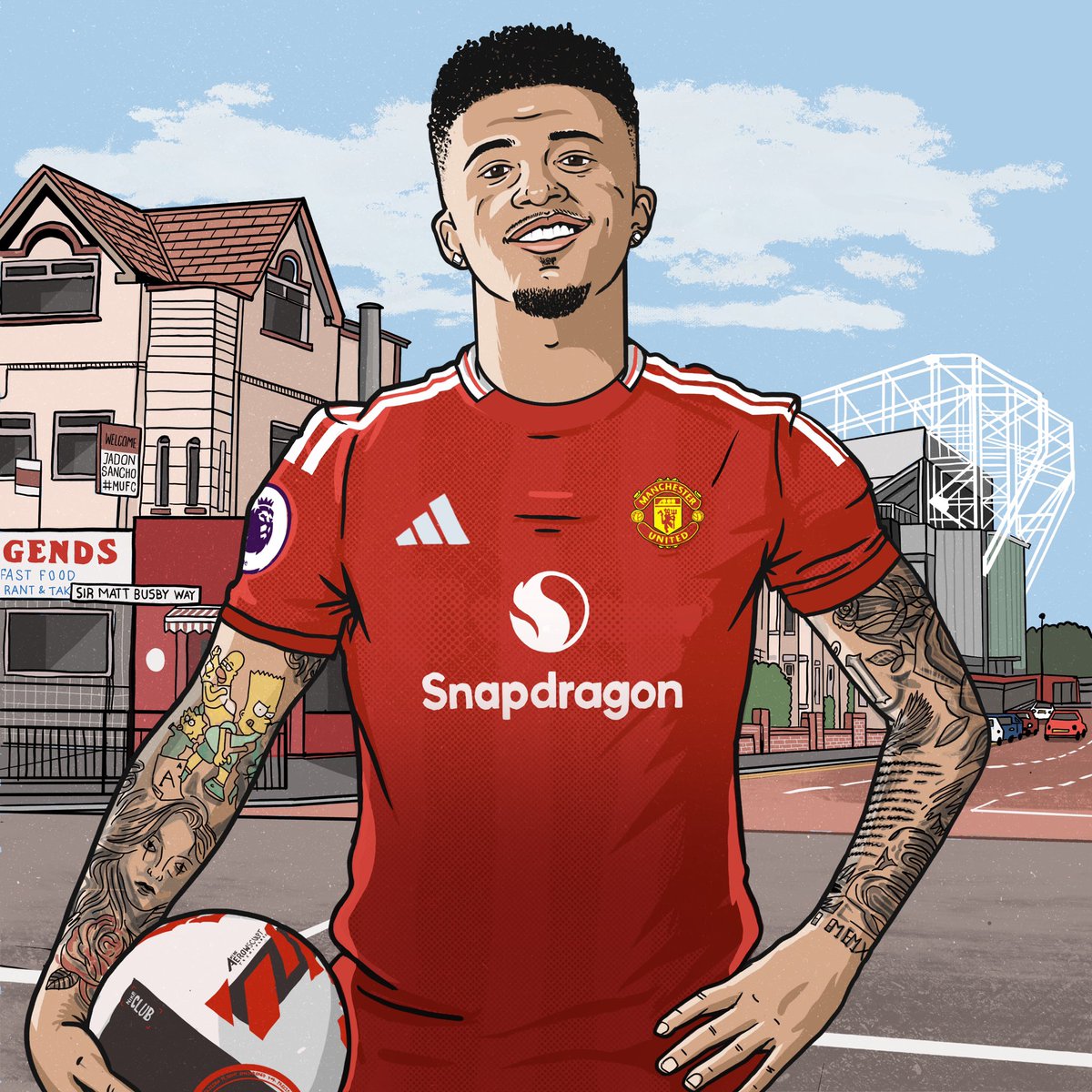 "We have drawn that line and we move on" … Surely he’s still on his way? 
#MUFC #Sancho 🇾🇪
