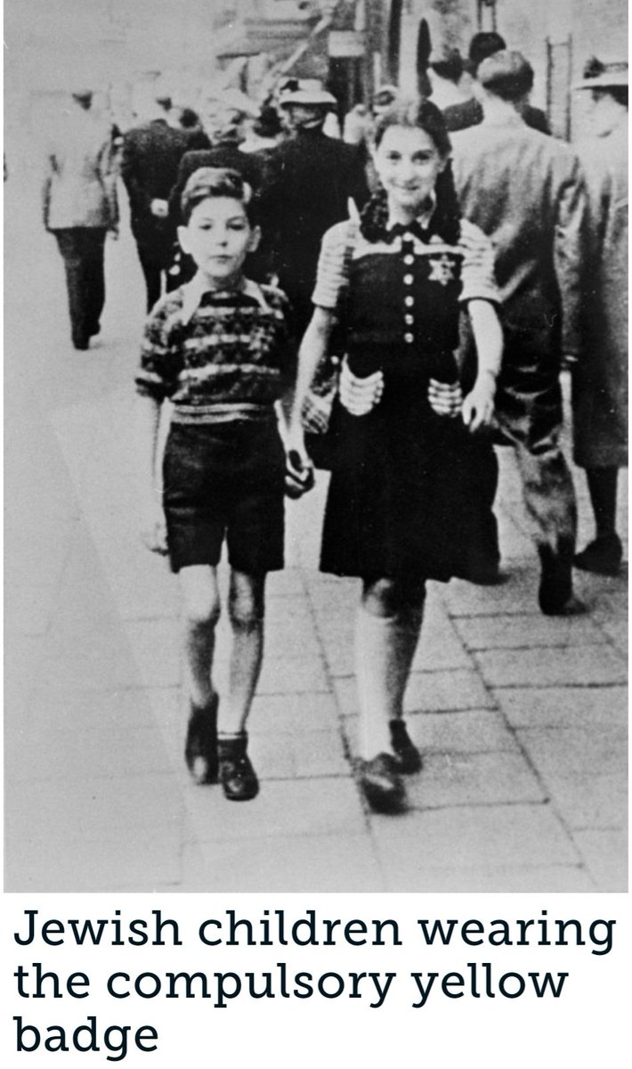 darab_farooqui's tweet photo. JEWISH BADGE:

In a memorandum dated May 1938, Nazi propaganda chief Josef Goebbels proposed the first "general distinguishing mark" for German Jews. 

On September 1, 1941, Reinhard Heydrich issued an declaration requiring all Jews in the Reich aged six and up to wear a yellow Star View badge with the term "Jew" engraved inside the star in German or the local language. 

Purpose: 

Nazi officials adopted Jewish badges, an identifying symbol used to mark Jews, as a precursor to their systematic deportation to ghettos and extermination camps.

So, why am I telling you this?

Muslims have been ordered to display their names on their businesses, stores, and stalls for the Kanwad Yatra. 

A Muslim's identity is strongly clear in their names. A green crescent or band on the arm is not required. 

Sanghis are always inspired by Nazis. Always.