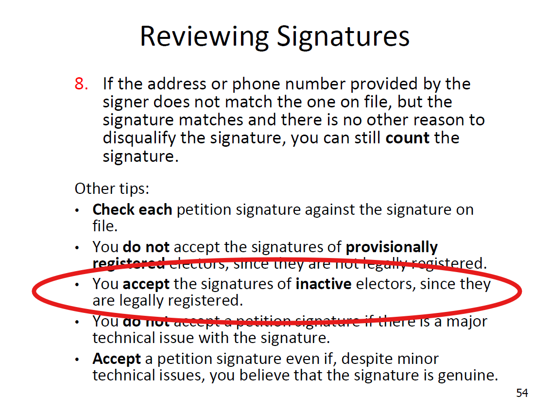 SOS' own guidance for election administrators directs counties to accept signatures of inactive electors because they are still legally registered. It's on their website! #mtpol 

sosmt.gov/Portals/142/El…