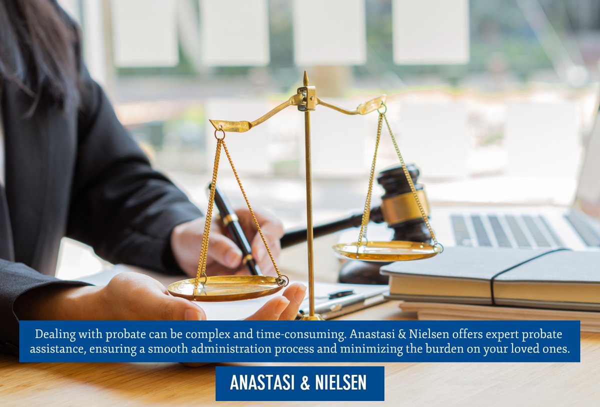 AnastasiNielsen's tweet image. Dealing with probate can be complex and time-consuming. Anastasi &amp;amp; Nielsen offers expert probate assistance, ensuring a smooth administration process and minimizing the burden on your loved ones. nielsenlawoffice.com #Probate #ProbateAssistance #Attorney