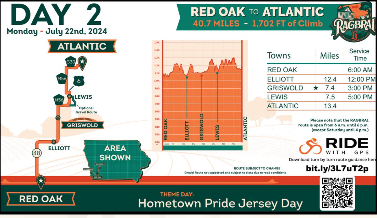TrooperDeVault's tweet image. RAGBRAI 2024 starts this Sunday July 21st in Glenwood and heads east through southern Iowa next week. You may not be riding a bike but are sure to find yourself waiting at intersections lots longer than normal....so plan ahead now to leave early or find another route if possible!