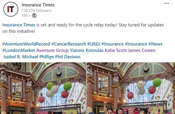 CampbelRochford's tweet photo. London market breaks world record and raises over £50k for charity - Insurance Times #InsuranceTimes #London https://t.co/eVelHM62CU https://t.co/QghIhcThvc