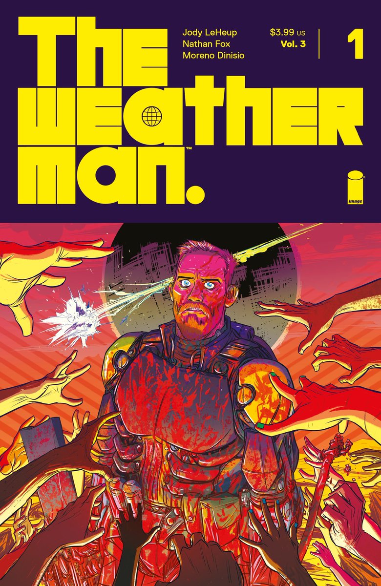 hellomuller's tweet photo. Today sees the conclusion of THE WEATHERMAN @WM_Comic. Three volumes, 17 issues. What a ride! 
THE WEATHERMAN Vol. 3 #7 is out now in all good comic book stores and digitally, from @ImageComics. #ncbd https://t.co/VoPDV3Tebs