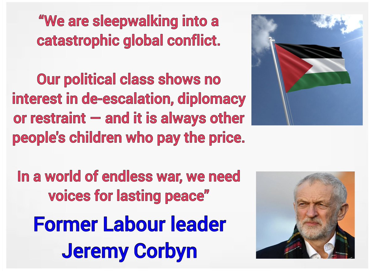 Retweet if you agree with the former Labour leader Jeremy Corbyn. 🇵🇸