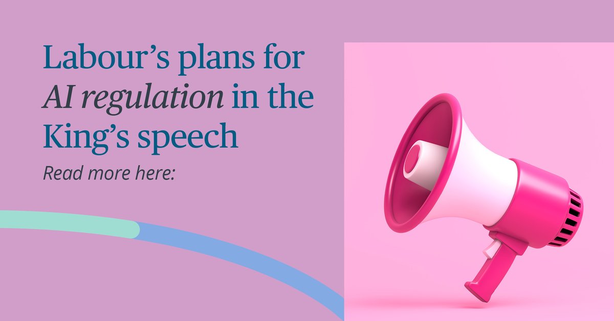 The UK’s new Labour Government has unveiled its plans for #AIRegulation through the #KingsSpeech this morning, marking a significant shift towards robust, binding regulations for #AI companies. Read our key takeaways here: 2bird.ly/3y14m41