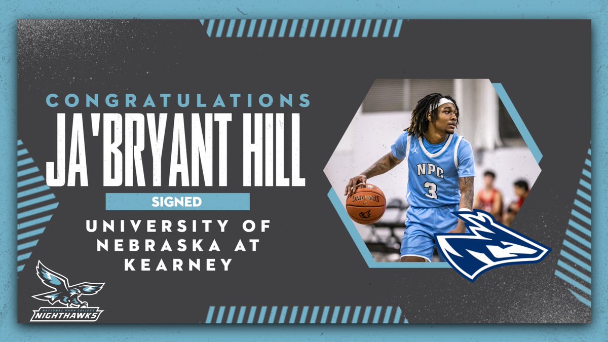 Nighthawk Ja'Bryant Hill has signed to play men's basketball with University of Nebraska at Kearney! Congratulations, Ja'Bryant! #NPCHawks #NJCAA #ThisIsNPC