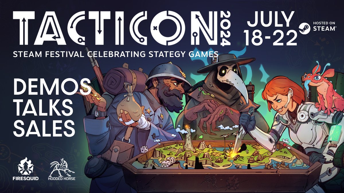tacticon_games's tweet photo. H-24 before #TactiCon 2024 ⭐️

A celebration of strategy games on Steam with demos, discounts, exclusive announcements, and panels!

Tune in at 7:30PM CET / 10:30AM PST for the Showcase on our YouTube: https://t.co/cTztRb6yt9 https://t.co/eZ2YoDYdj9