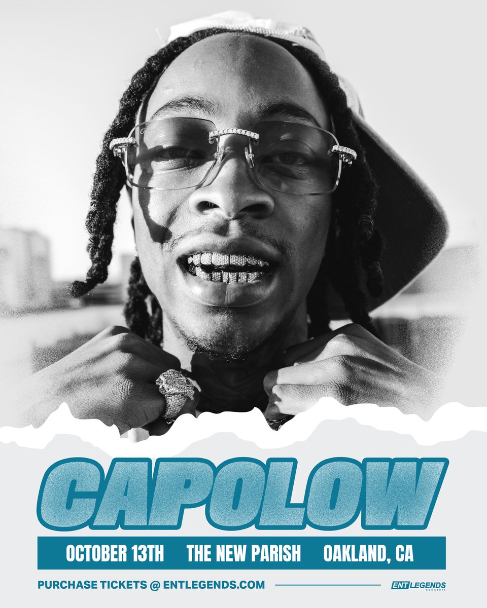 BAY AREA!!! <a href="/capolow304/">🦶🏽🥋🏆</a> is headed to Oakland, CA on October 13th at The New Parish 🔥 

Get early access to tickets 10 AM PST tomorrow (7/18) use code ‘LEGENDS’
Public on-sale 10 AM PST this Fri (7/19) at entlegends.com
