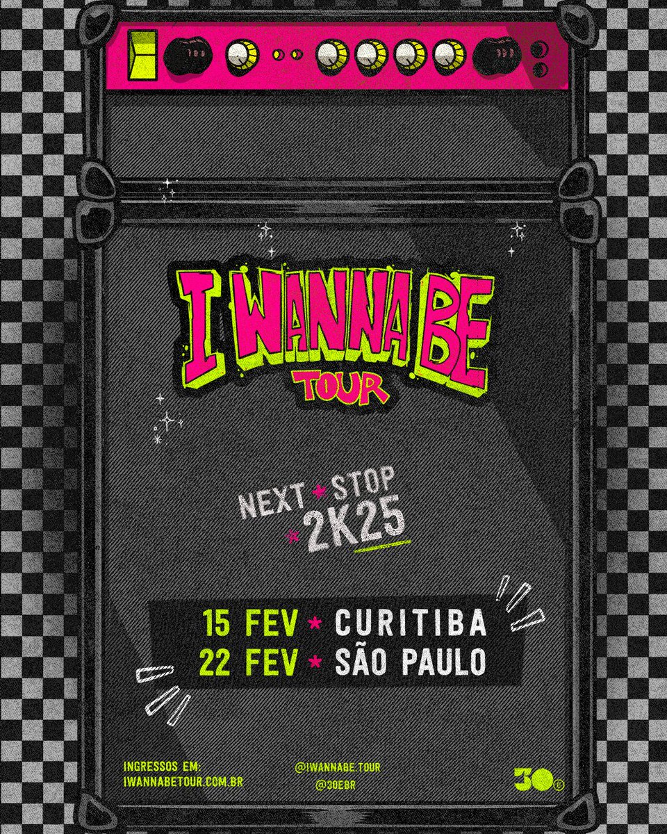 tmdqa's tweet photo. I WANNA BE TOUR 2025!

Curitiba - 15/02
São Paulo - 22/02

Ingressos e mais informações pelo site oficial! https://t.co/zcD3QjqFmd