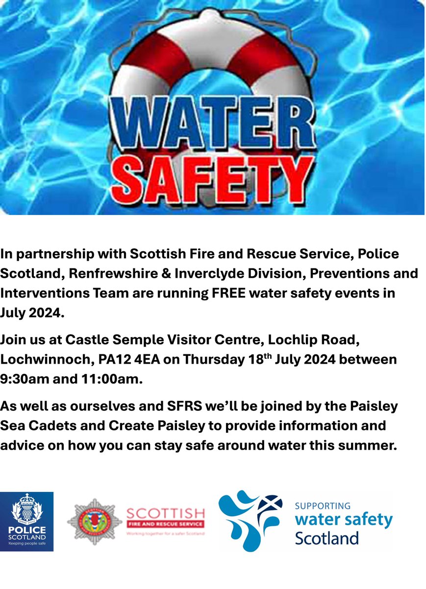 🛶 Water Safety🏊‍♀️ 
Come along and meet the team.  Water Safety session focussing on teaching valuable skills and knowledge to stay safe around water while having loads of fun, teaching young people how to be safe near and in the water – and what to do if anything ever goes wrong.