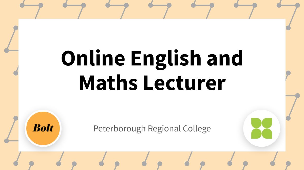 Now hiring! Online English and Maths Lecturer at Peterborough Regional College - 📍Northamptonshire  - Apply on our website or browse through 1,000s of FE, Skills &amp; Learning jobs hiring right now 🙌buff.ly/3zMxQmG