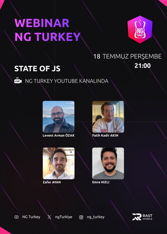Angular Turkey (@ngturkiye) on Twitter photo Yepyeni bir yayınla karşınızdayız! 📢📢
Frontend dünyasında neler oluyor❓
Hangi framework popüler❓
State of JS’in son anketini <a href="/ArmanOzak/">Levent Arman Özak</a> <a href="/fkadev/">fatih kadir akın</a> <a href="/ZaferAyan/">Zafer Ayan</a> ve <a href="/hizliemre26/">Emre Hızlı</a> ile birlikte değerlendirip yorumlayacağız.
Hepinizi bekliyoruz 🥳
Youtube: t.ly/wq0SD Yepyeni bir yayınla karşınızdayız! 📢📢
Frontend dünyasında neler oluyor❓
Hangi framework popüler❓
State of JS’in son anketini <a href="/ArmanOzak/">Levent Arman Özak</a> <a href="/fkadev/">fatih kadir akın</a> <a href="/ZaferAyan/">Zafer Ayan</a> ve <a href="/hizliemre26/">Emre Hızlı</a> ile birlikte değerlendirip yorumlayacağız.
Hepinizi bekliyoruz 🥳
Youtube: t.ly/wq0SD