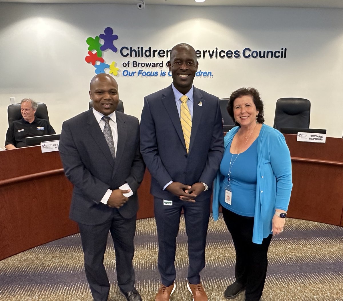 At last month's Council meeting, Dr. David Kenton, Chair of the <a href="/CSCBroward/">CSC Broward</a>, welcomed Dr. Howard Hepburn, Superintendent of <a href="/browardschools/">Broward County Public Schools</a>, as the newest Council member.  CSC President/CEO Cindy Arenberg Seltzer led the traditional pinning ceremony.

Welcome, Dr. Hepburn!