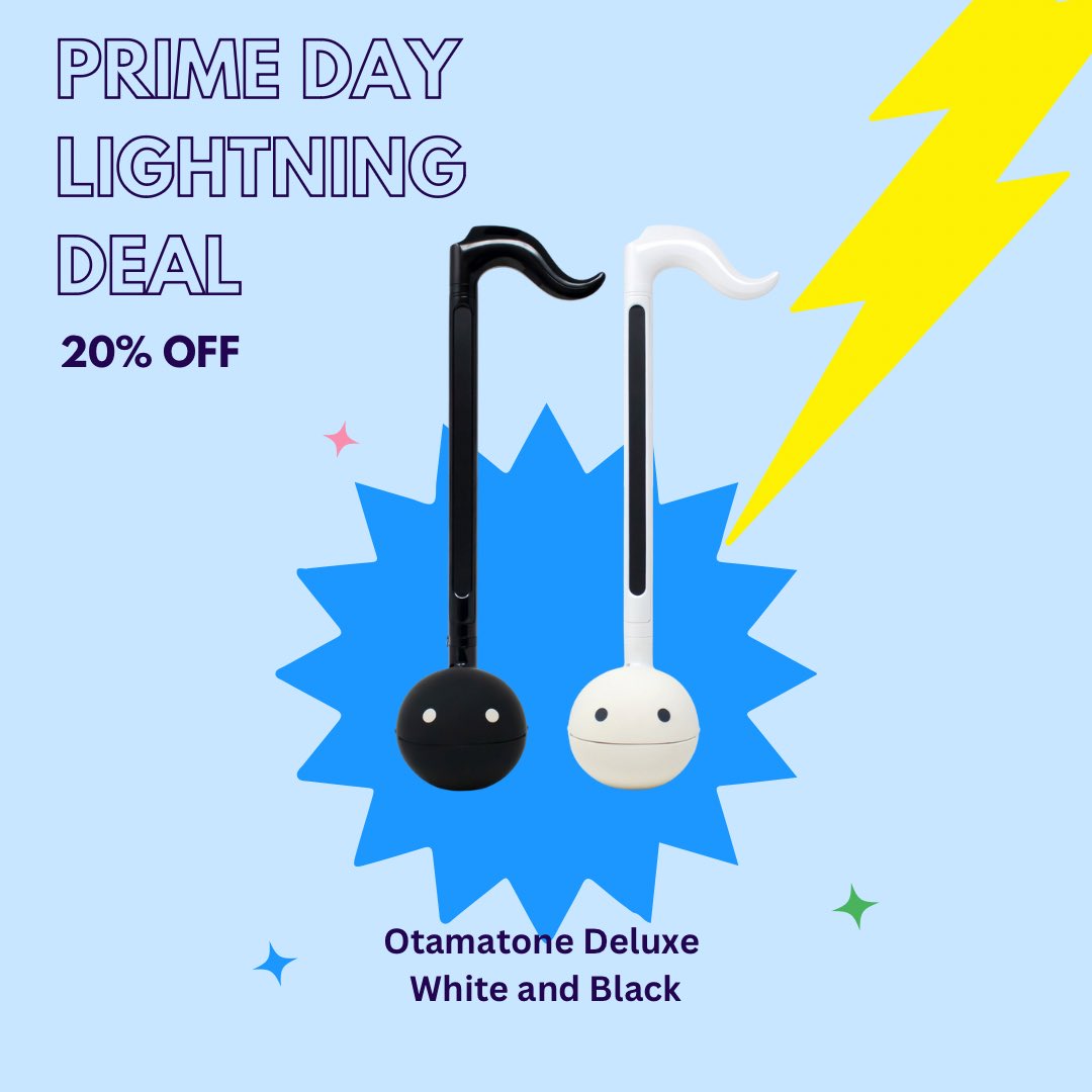 Lightning Deal!⚡️ #PrimeDay 20% OFF Otamatone Deluxe White and Black. amazon.com/Otamatone-Elec…