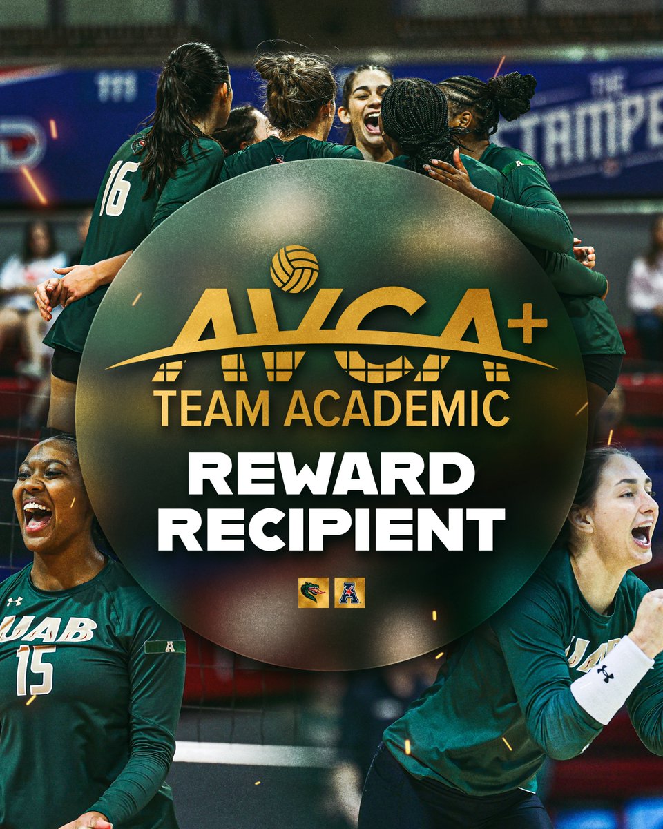 UAB_VB's tweet photo. Scholars in the classroom and ballers on the court!

UAB Volleyball was named an @AVCAVolleyball 2024 Team Academic Award Recipient! 👩‍🎓

#WinAsOne https://t.co/RSxCBR6fuM