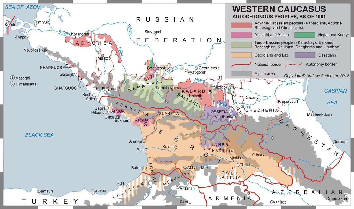 Changes in the ethnic composition of the Northwest Caucasus, 18th-20th centuries. 

Author: Andrew Anderson