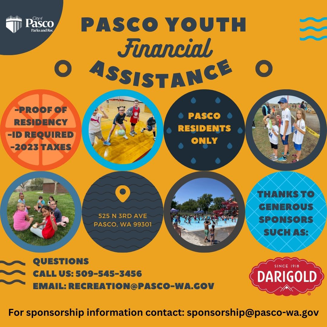 Pasco Recreation offers Financial Assistance to youth who live within city limits of Pasco. Download an application at pascoparksandrec.com or email: recreation@pasco-wa.gov
This program is sponsored by generous donations from the community and businesses like <a href="/darigold/">Darigold</a>.