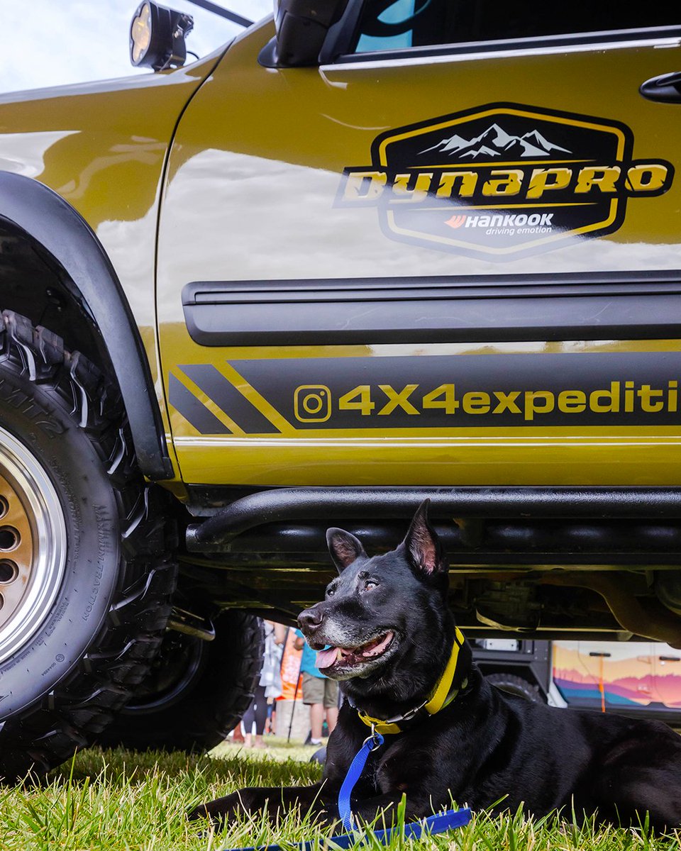 HankookTireUSA's tweet photo. From treads to threads and pins to puppies, #Dynapro was the envy of #OverlandExpo PNW. #HankookTire https://t.co/NwWXMZjQ3R