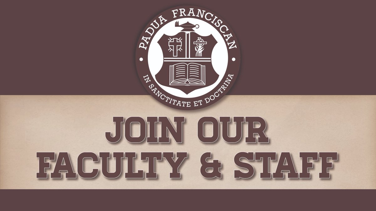 Padua has the following job openings:
• Long-Term English Substitute 
• Basketball Cheerleading – Assistant Coach
• Swimming – Varsity Assistant Coach
• Softball – JV Assistant Coach

MORE DETAILS: paduafranciscan.com/about-us/emplo…