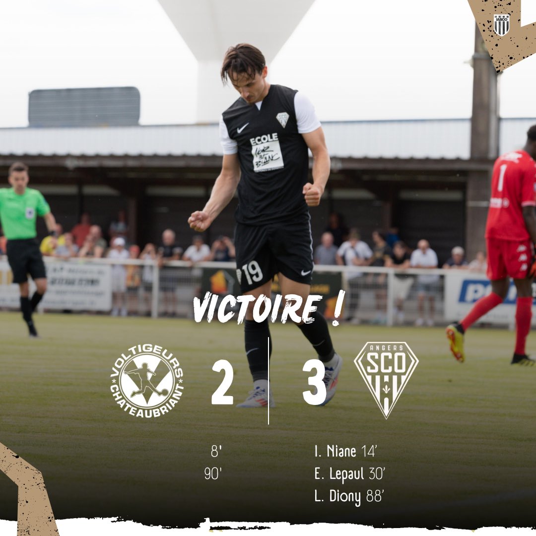 IncroyableSCO's tweet photo. 📋✅ - Premier match de prépa’ et première victoire pour Angers SCO face à Châteaubriant (3-2) ! 👏🏼⚫️⚪️

⚽️ Ibrahima Niane
⚽️ @lepaul9 
⚽️ Loïs Diony

#VCSCO #PrepaSCO https://t.co/hRD3AnBAa9
