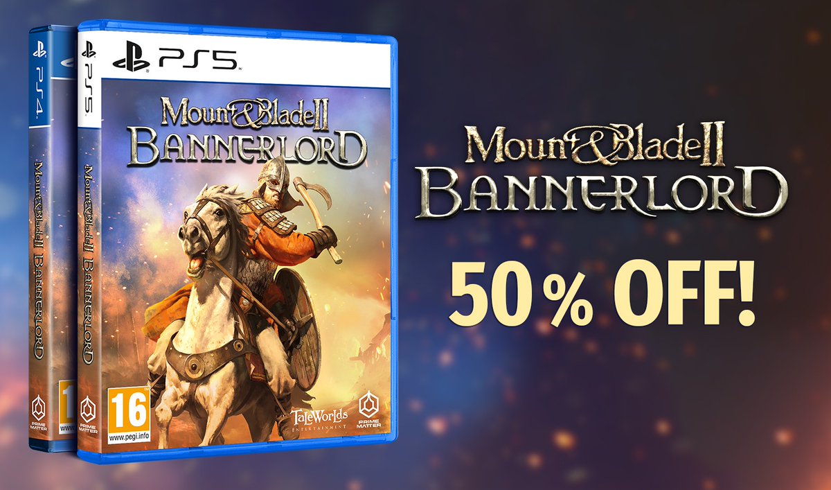 PlayStation Warriors - We've got not just one, but two major news for you today! ⚔️

Bannerlord is now available on PlayStation Plus Extra! 🎉 For a limited time, it is also on a massive 50% discount.

Alongside it, you can also get Mount &amp; Blade: Warband for 75% off.

Mount &amp;