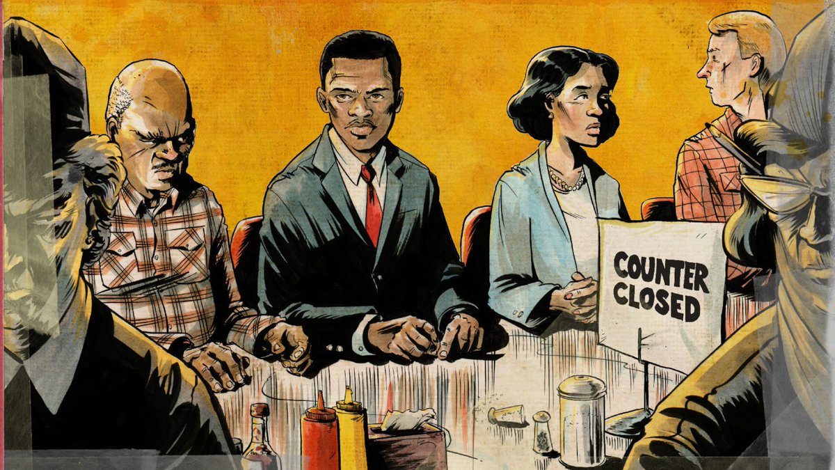 superfanpr's tweet photo. Do not get lost in a sea of despair. Do not become bitter or hostile. Be hopeful, be optimistic. Never, ever be afraid to make some noise and get in good trouble, necessary trouble. We will find a way to make a way out of no way. — Congressman John Lewis

Art by @Nate_Powell_Art https://t.co/p9lnY5wO8p