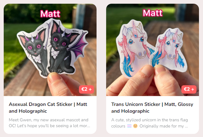 letterborne's tweet image. Aaand two more stickers in my Ko-Fi shop! It would mean a lot to me if you shared it or checked it out 🥺👉👈☺️
#stickers #catdesign #unicorndesign #lgbtqia

ko-fi.com/letterborne/sh…