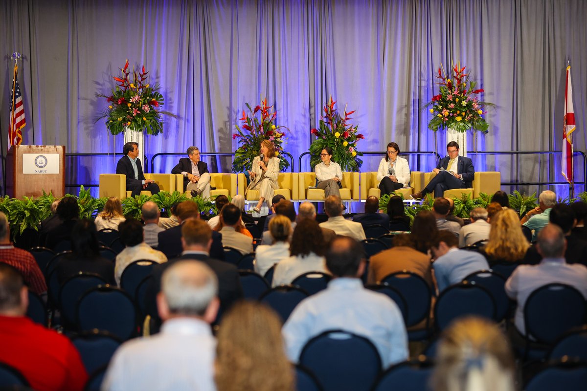 NARUC's tweet photo. Highlights from today's general session "Currents of Change: Riding the Wave of Load Growth" with Gene Rodrigues (@ENERGY), John Bozzella (@autosinnovate), @KimGreeneCEO (@GeorgiaPower), Teresa Ho Kim (@JPMorgan), and Brianne Miller (@Microsoft). #NARUCSUMMER24
Credit: @lensologyphoto