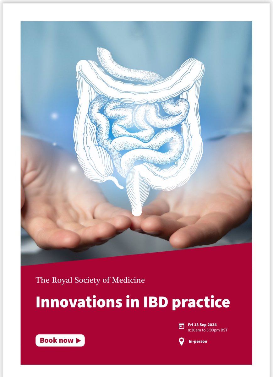 Have you signed up for #IBDRSMLONDON on 13th September yet? Tickets going fast! Check out the agenda and join us for a great day of networking and education- also grateful to our amazing sponsors ! Details coming soon! rsm.ac.uk/events/colopro… #colorectalsurgery #ibdsurgery #ibd
