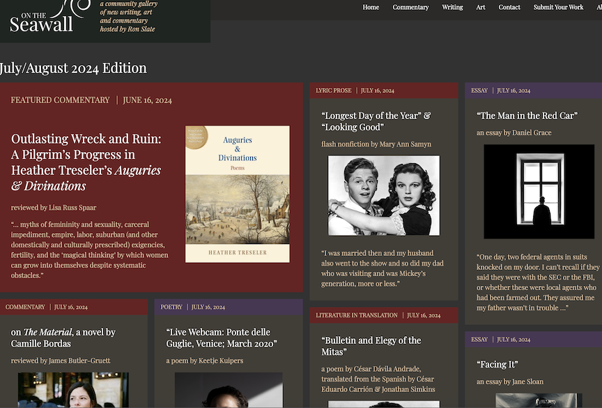 Our July/August edition awaits you. Free admission to the gallery, Yes, you may bring food &amp; drink with you. ronslate.com