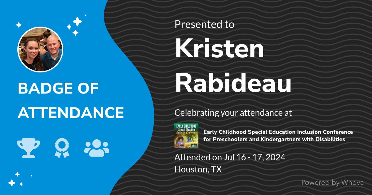 🎉 Just had an incredible experience attending Early Childhood Special Education Inclusion Conference for Preschoolers and Kindergartners with Disabilities! 🎉 #R4EarlyLearning #R4SpecialEd @R4Specialed - via #Whova event app