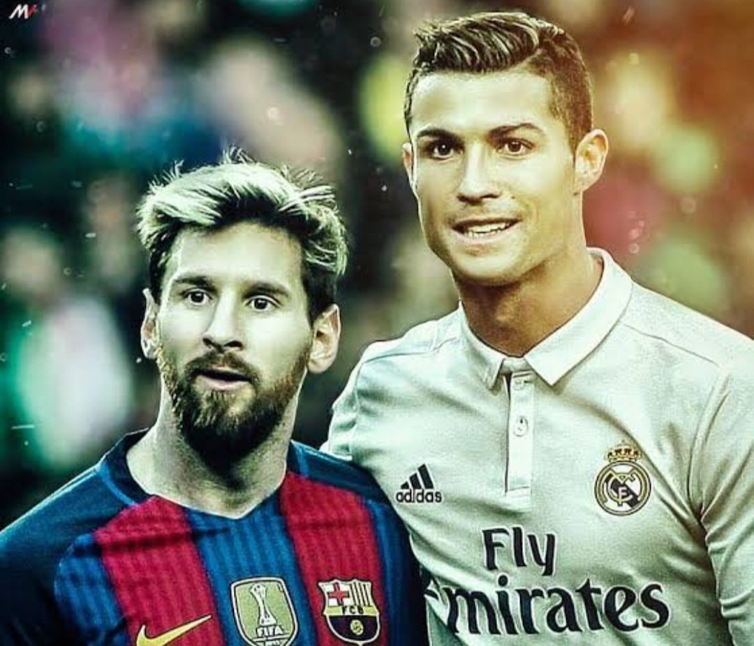 Legends of the game! Seeing Ronaldo and Messi together is a moment that captures the greatness of football.