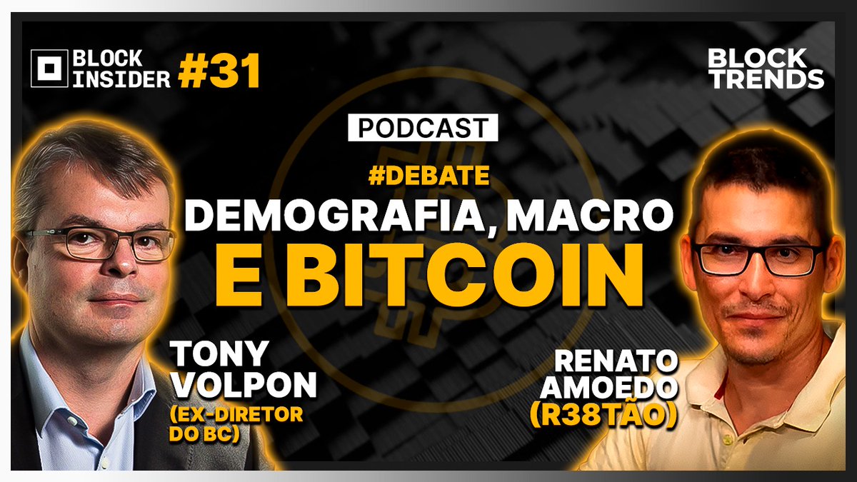 Renato Amoedo (@R38TAO ) debate com Tony Volpon (@TonyVolpon), ex-diretor  de assuntos internacionais do Banco Central e professor na Georgetown  University Os temas: demografia, dólar, macroeconomia e MUITO BITCOIN  Confira!!! 🔗