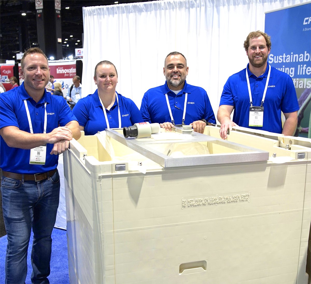CHEPna's tweet image. We’re in Chicago this week at @IFT’s #IFTFIRST event. Come see how CHEP’s pooled container solutions can help support your sustainability and operational goals – all with best-in-class food safety and sanitization fit for the world’s leading food and beverage manufacturers.