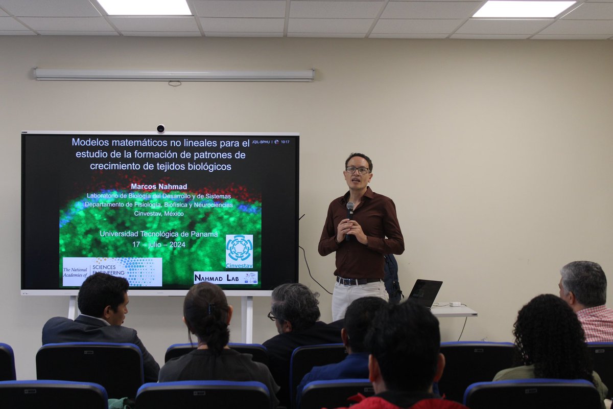utpfisc's tweet photo. En el Edificio de Laboratorios de Investigación e Innovación (ELII), el Dr. Marcos Nahmad Bensusan, Profesor e Investigador del CINVESTAV, ofreció una conferencia titulada “Modelos dinámicos no lineales para el estudio de formación de patrones y crecimiento de tejidos biológicos” https://t.co/yVlgHdKvu1