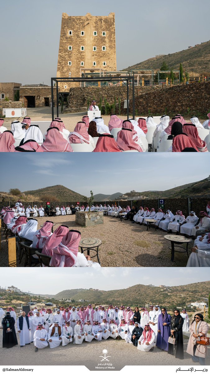 المكان: أبها
التوقيت: 5:00م
درجة الحرارة: 23

إنها تمطر إبداعًا على قمم عسير، حيث أقمنا #المؤتمر_الصحفي_الحكومي بمشاركة أخي معالي <a href="/AhmedAlKhateeb/">Ahmed Al Khateeb أحمد الخطيب</a>
كما حظيت بلقاء تحفه الغيوم مع إعلاميي وإعلاميات المنطقة، كبوابة للقاءات متعددة، ستشرق في مناطق أخرى من مملكتنا الواسعة 🇸🇦