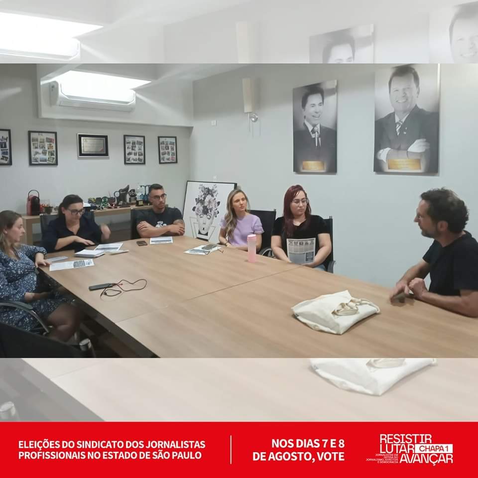 SJSP_Chapa1's tweet photo. Ainda em São José do Rio Preto (SP),  a Chapa 1: Resistir, Lutar e Avançar apresentou nossa carta-programa nas redações da TV TEM, SBT E Record.

Foto 1 - Reunião na TV Tem.

Fotos 2 - Reunião com os colegas da Record.

Fotos 3 e 4 Reunião com os colegas do SBT. https://t.co/3ow3pFkZNq