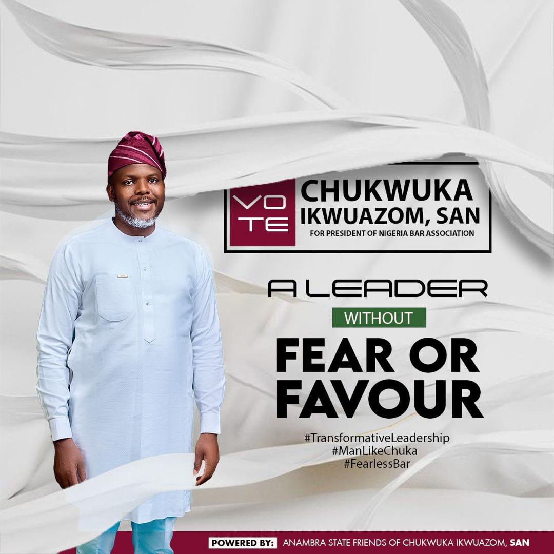 People accord him many qualities to be the best candidate for the office but I refer him as the MOST FORMIDABLE for the post.

Chukwuka Ikwuazom, SAN is highly presidential and we can’t wait to vote him in come 20th of July 2024.

#NBAdecides
#ChukwukaforNBA24