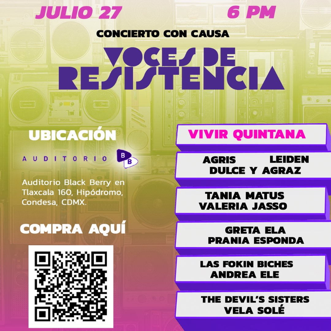 femxfem_'s tweet photo. Únete a Nosotras en Voces de Resistencia 🌟

❤️‍🩹Este 27 de julio en el Auditorio Blackberry, seremos la voz de cambio que tantas mujeres necesitan. 🎶💜
🔥Tu presencia y apoyo son vitales. ¡Comparte y asiste! Juntas, podemos hacer una gran diferencia. 💖✨

Venta en passline. https://t.co/IApN1KH4Ah