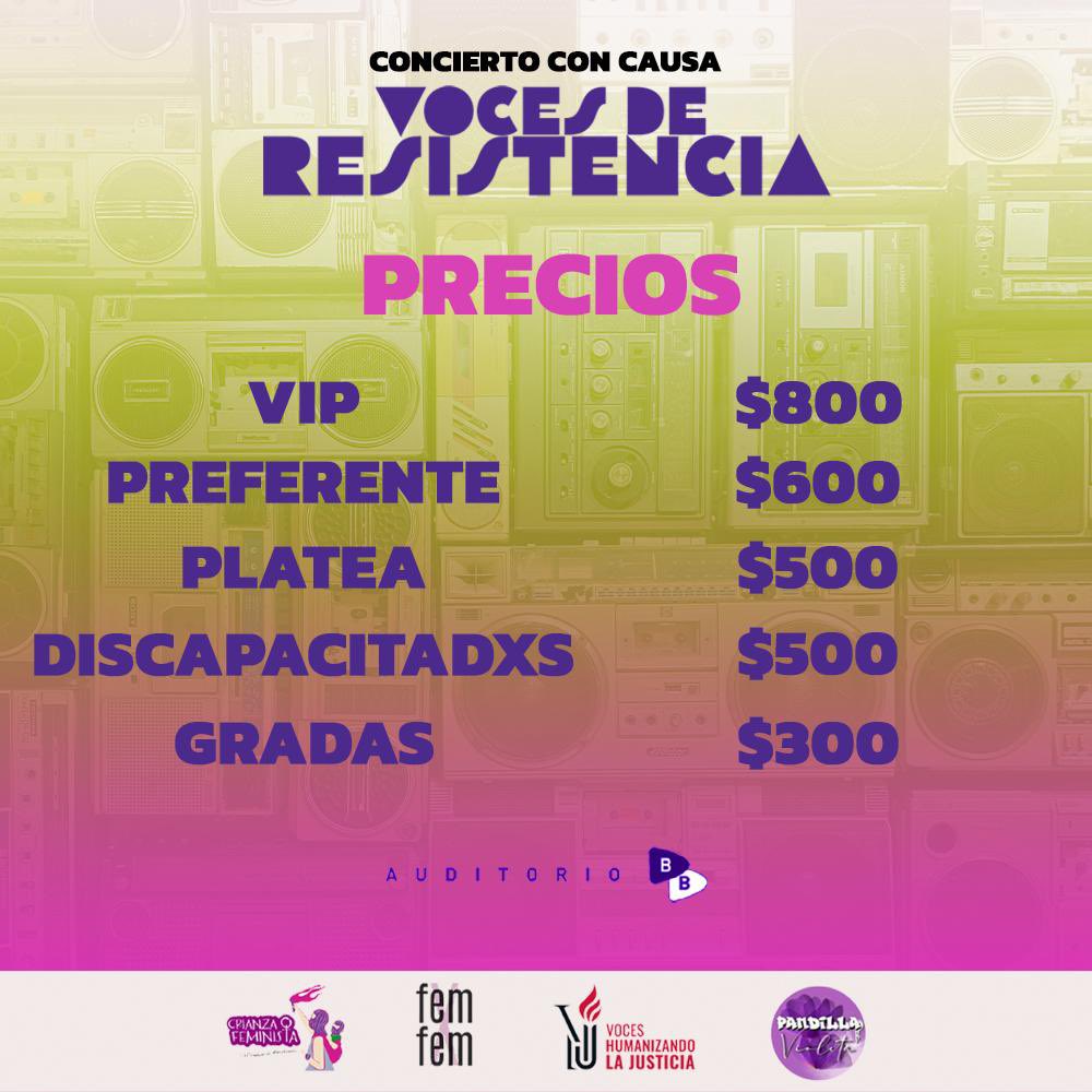 Únete a Nosotras en Voces de Resistencia 🌟

❤️‍🩹Este 27 de julio en el Auditorio Blackberry, seremos la voz de cambio que tantas mujeres necesitan. 🎶💜
🔥Tu presencia y apoyo son vitales. ¡Comparte y asiste! Juntas, podemos hacer una gran diferencia. 💖✨

Venta en passline.