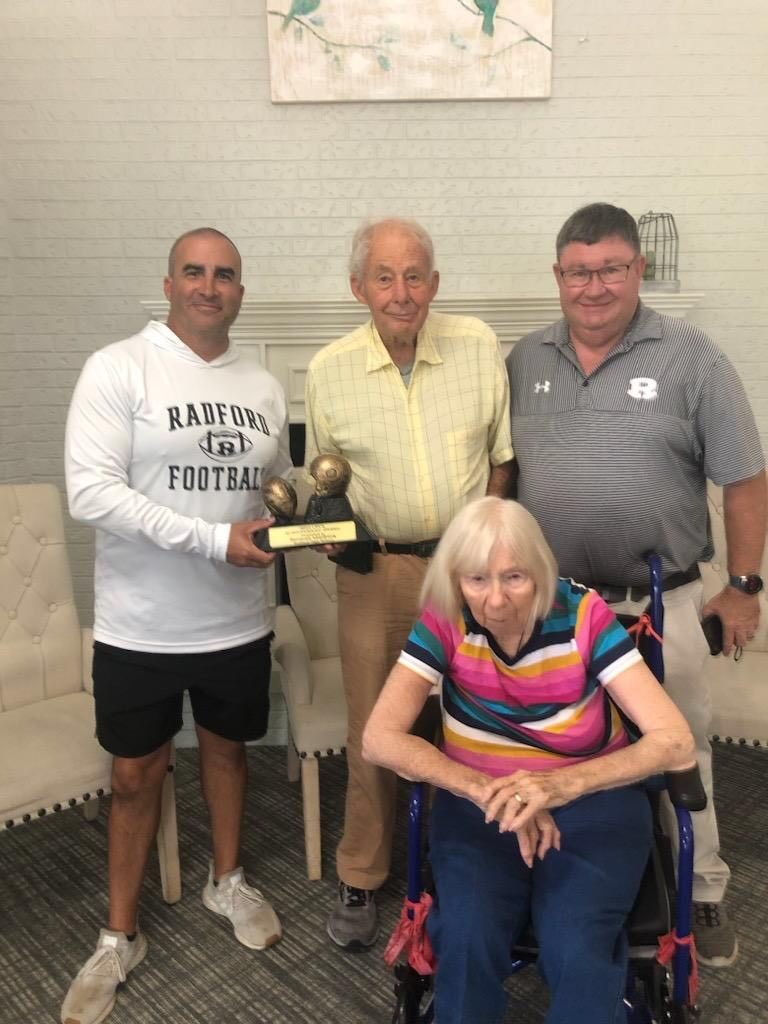 coachmcrist's tweet photo. Honored to visit w/ Coach &amp; Mrs. Lineburg to present the @CFCAVAFB Achievement Award for coaching excellence &amp; community impact! @WayneLineburg @RUADLineburg @plineburg https://t.co/y3ocPDILXR