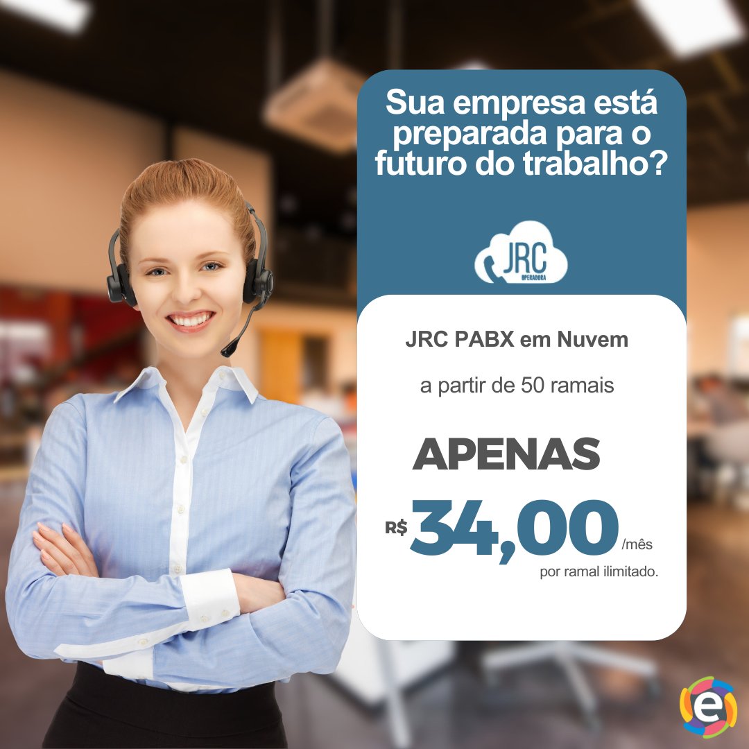 EasySolucoes's tweet photo. 🌟 Prepare-se para o Futuro do Trabalho! 🌟

📞 JRC PABX em Nuvem: Revolucione sua comunicação empresarial com 50 ramais a partir de R$ 34,00 por ramal ilimitado! https://t.co/vsU4rmKB9D