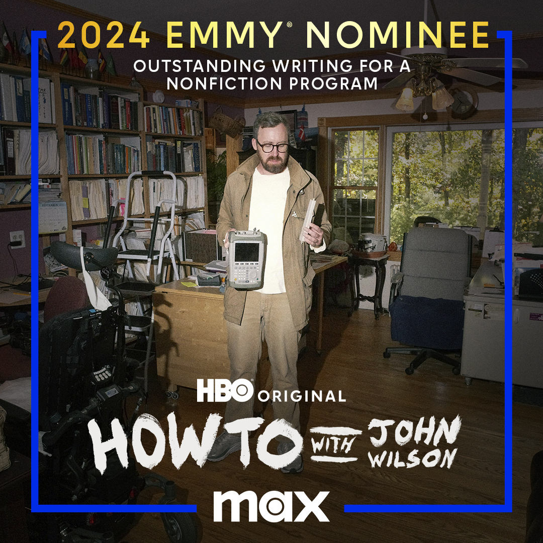 streamonmax's tweet photo. Congratulations to John Wilson, Michael Koman, and Allie Viti on their #Emmys2024 nomination for Outstanding Writing for a Nonfiction Program for the HBO Original Series #HowToWithJohnWilson. https://t.co/4UHvTVhNUZ
