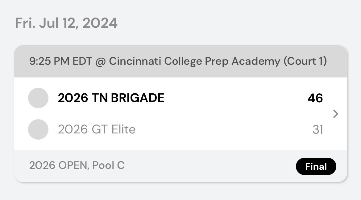 theBRIGADEway's tweet photo. #BRIGADE2026🔴⚫️
2️⃣-2️⃣ @Ohio_Basketball #BallinUnder1Roof 16U (lost by 1 in semi)

@Josh_Whitt_3 14.3p, 8r, 1.3a
@Yeshiyah_Cobb 13.3p, 6.8r, 2b
@AbeSoucy24 11.3p, 4r, 1.5a
@adrian_sevieri 5p, 4.5r, 2.3a
@malachiwhite08 4.3p, 2.8r
@DrakeGoers2026 3.8p, 2r, 2a
@iammatt_10 1.8p, 1r https://t.co/Q9WMw5Zbqb