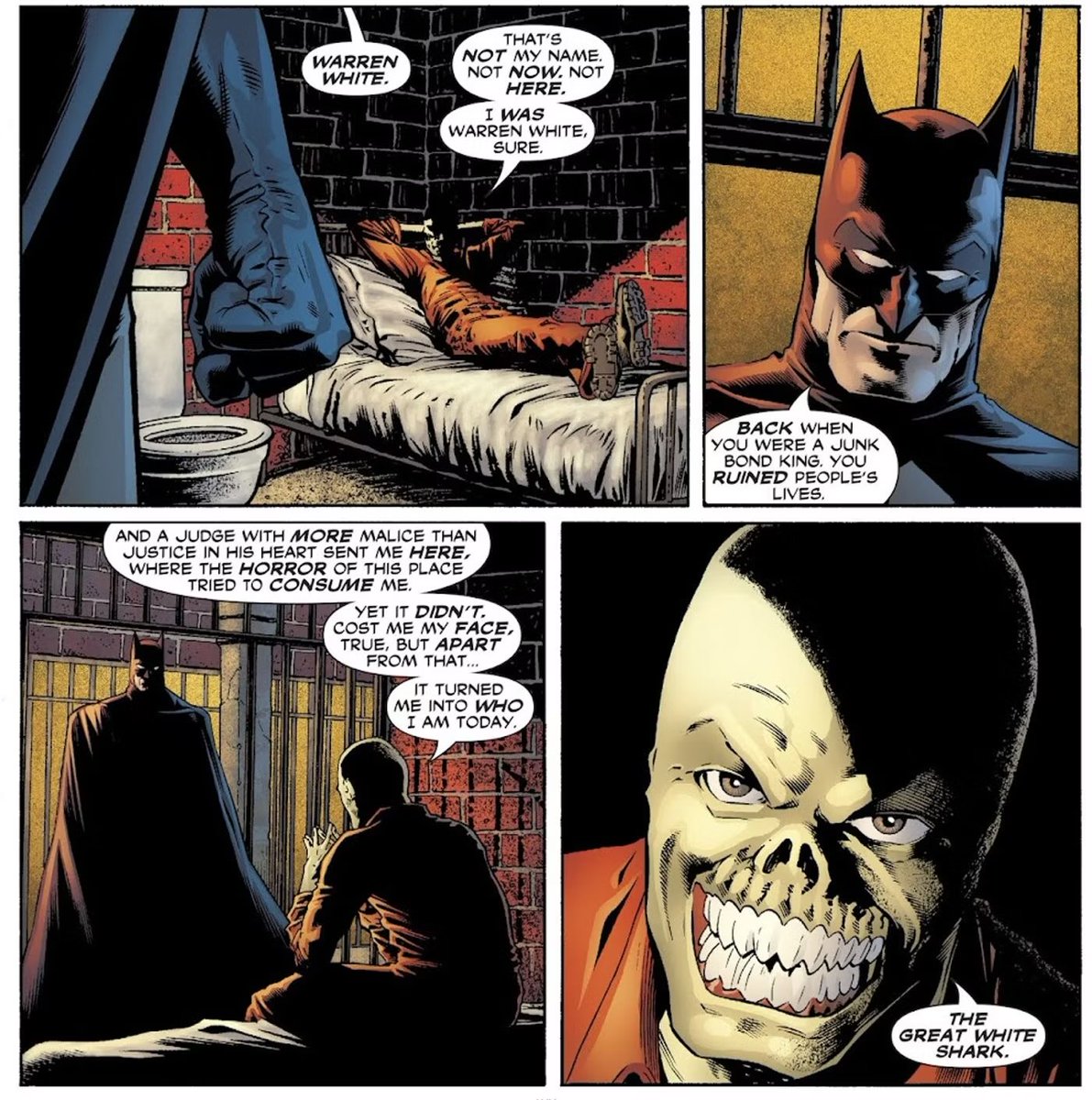 GregRosski's tweet photo. @NathanHarkins7 @Picklemaddierix Great White Shark. A mob accountant who faked insanity to get a lesser sentence and was sent to Arkham. It’s didn’t go great for him… https://t.co/OFnjxsxSlt