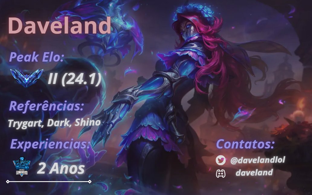 Rapaziada, aconteceu de novo e agora de vez:

Estou FA para <a href="/EmpoligaVP/">Empoliga VP</a> para posições de sup e querendo voltar para ADC também caso tenha fit! 

Pode ser difícil, mas tô muito na pegada de fazer esse split bem vencedor! RTs apreciados!

<a href="/vagas_esports/">Vagas Esports</a> <a href="/EmpoligaVP/">Empoliga VP</a>