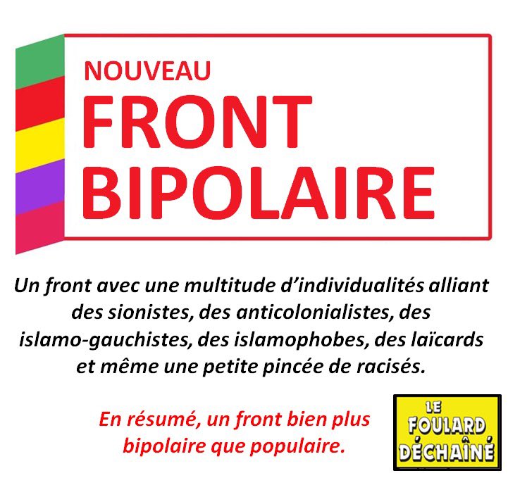 F_dechaine's tweet photo. Le #NFP, un front avec une multitude d’individualités alliant des sionistes, des anticolonialistes, des islamo-gauchistes, des islamophobes et même une pincée de racisés.

En résumé, un front bien plus bipolaire que populaire !

Article à retrouver dans notre prochain hors série. https://t.co/8HhVHonzZW