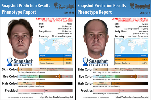 Mahoning County Sheriff’s Office is asking for the public’s assistance in solving the 1988 murder of 29-year-old Eileen Zarlenga.#Parabon created the phenotyping composite of the possible suspect. Please call 330-480-5028 w/ any tips.  Read details here: tinyurl.com/mvddn4ca