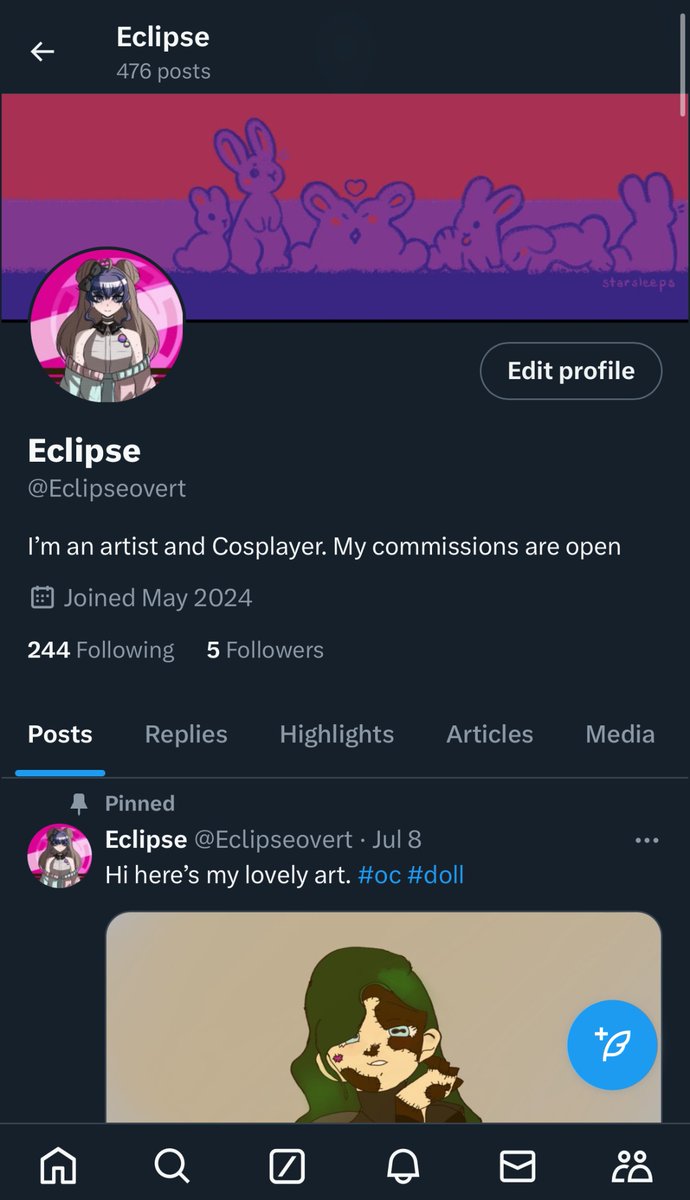 ((OOC)) Hi everyone I made a new art account because my last one got hacked and deleted so here it is